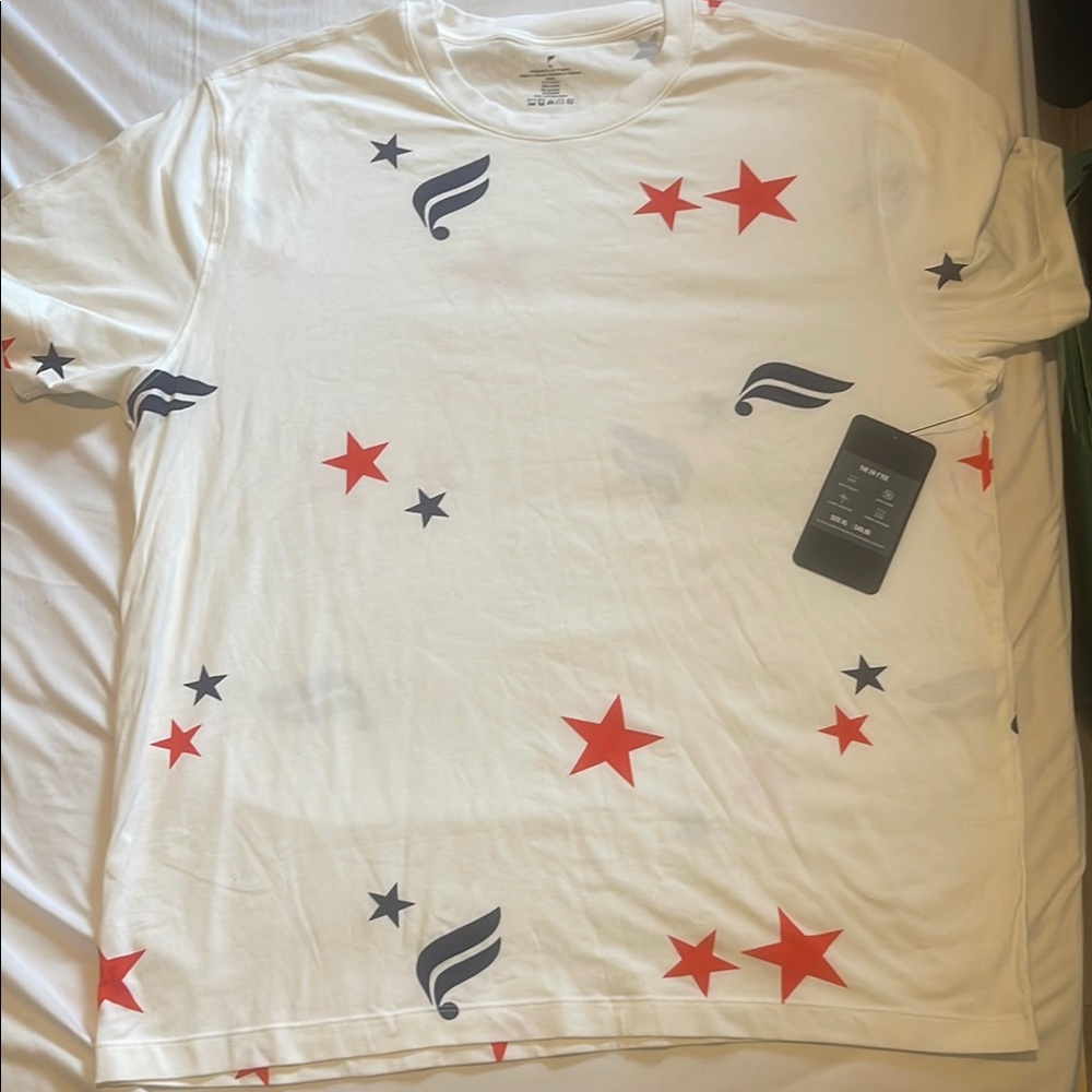 Men’s Fabletics White and Red Star Patterned  Shirt